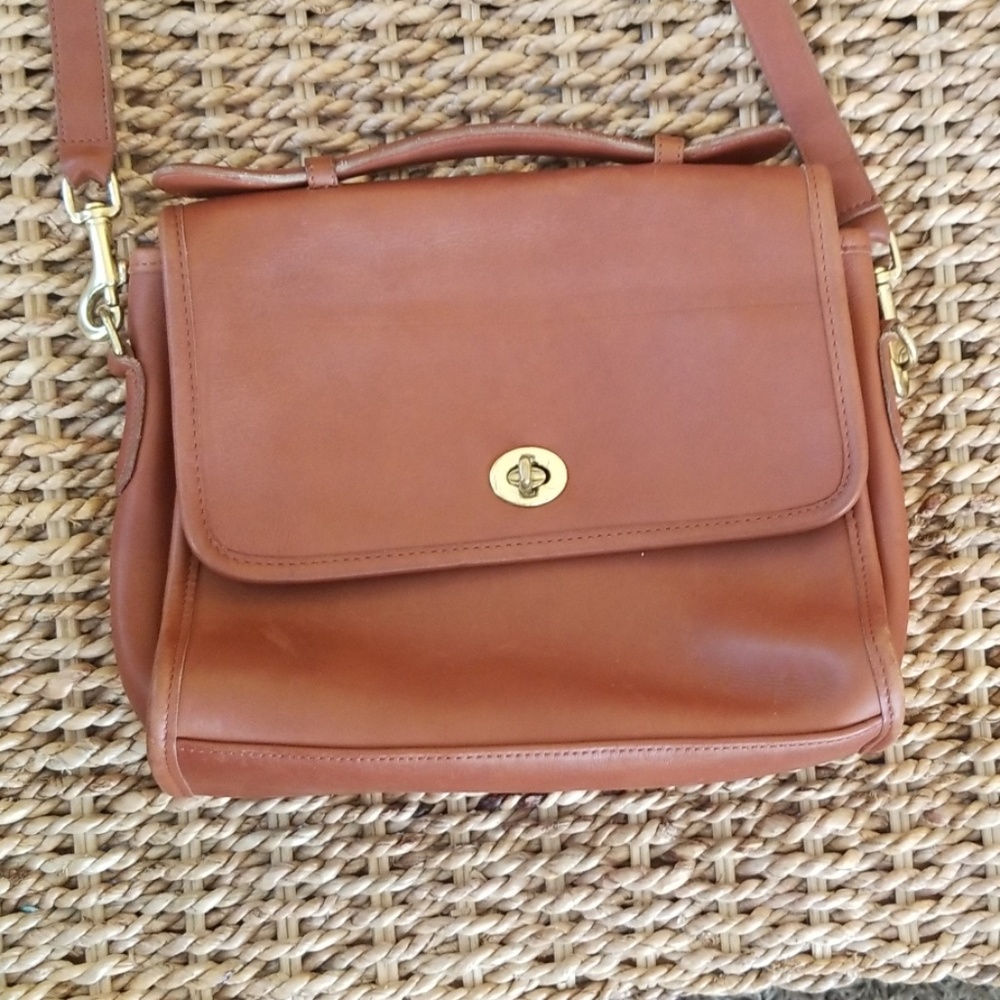 Coach brown leather crossbody purse